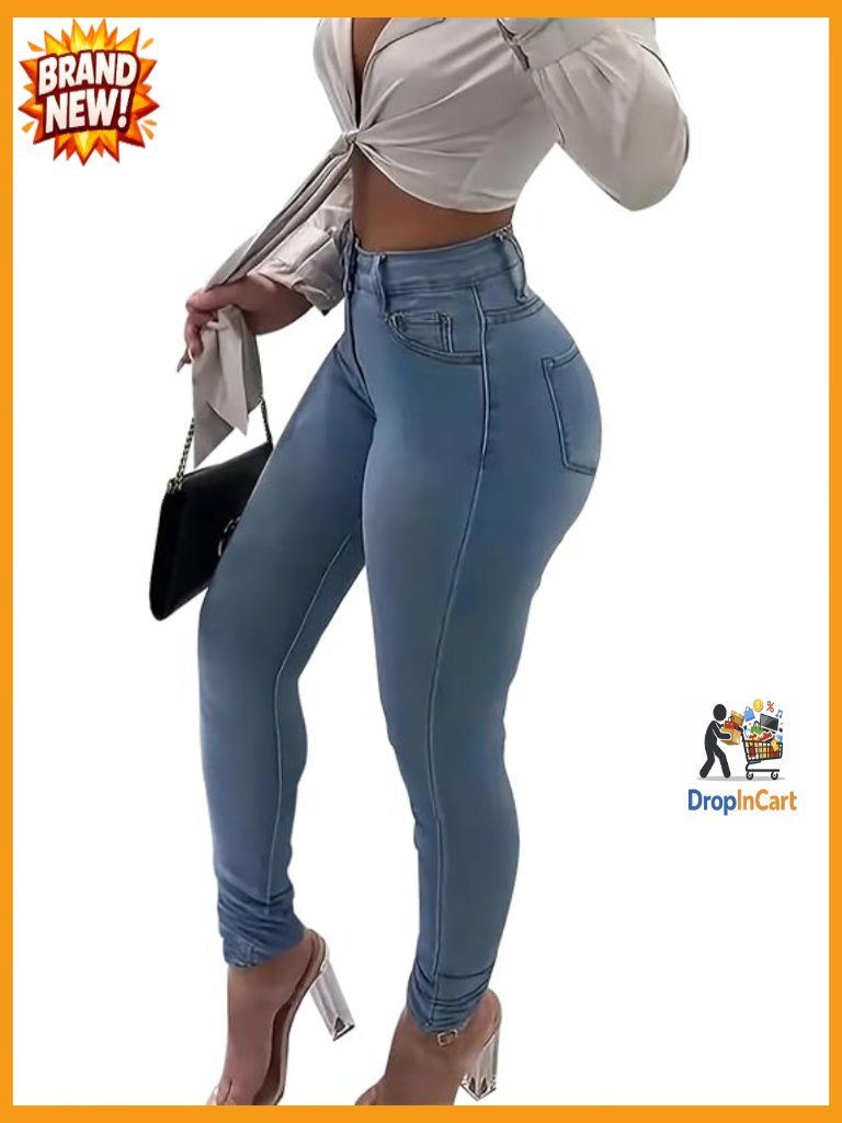 Curvy High Waist Stretch Butt Lifting Colo Jeans 5 Pockets